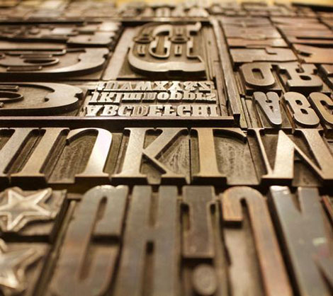 A close up of many different type letters